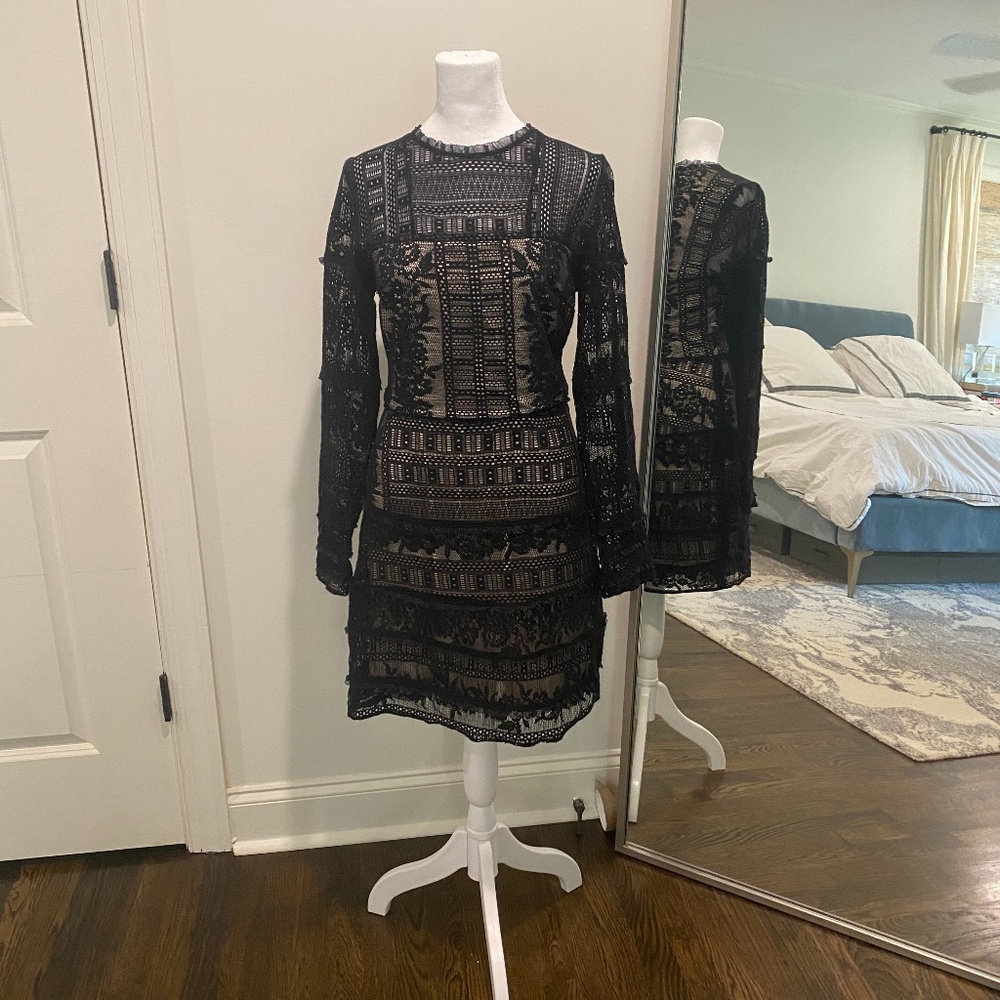 Parker Black Lace Julie Dress - Size M